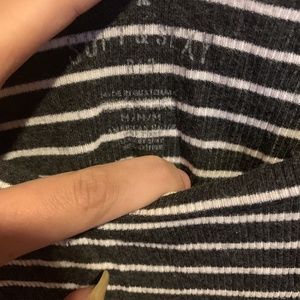 Grey and White Striped T-Shirt